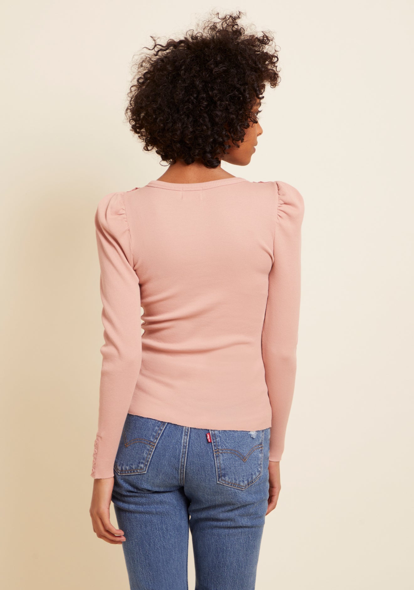 Molly Tee With Button Details- Bunny Pink **FINAL SALE**