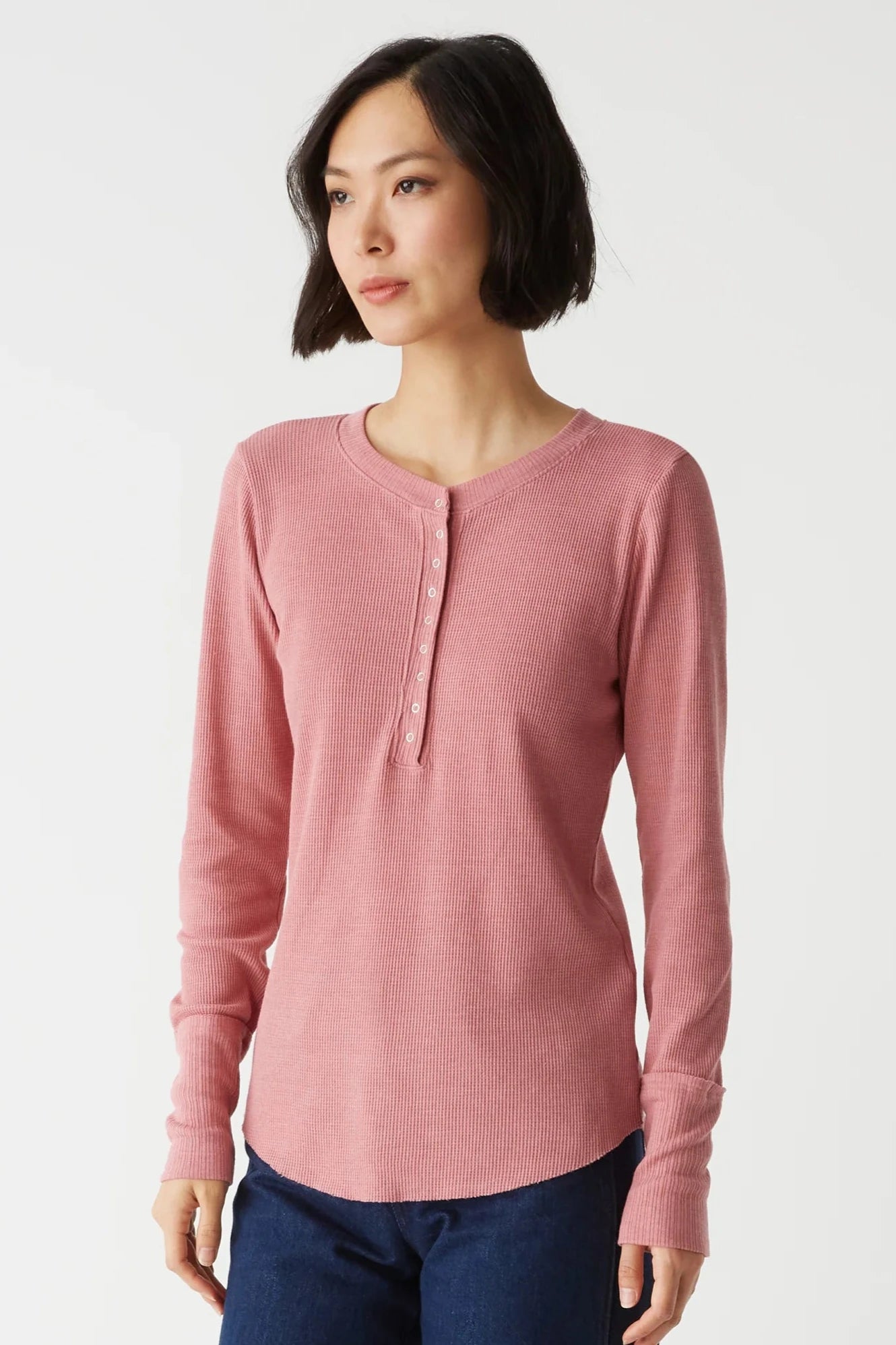 Reagan Long Sleeve Thermal Top- Berrywood