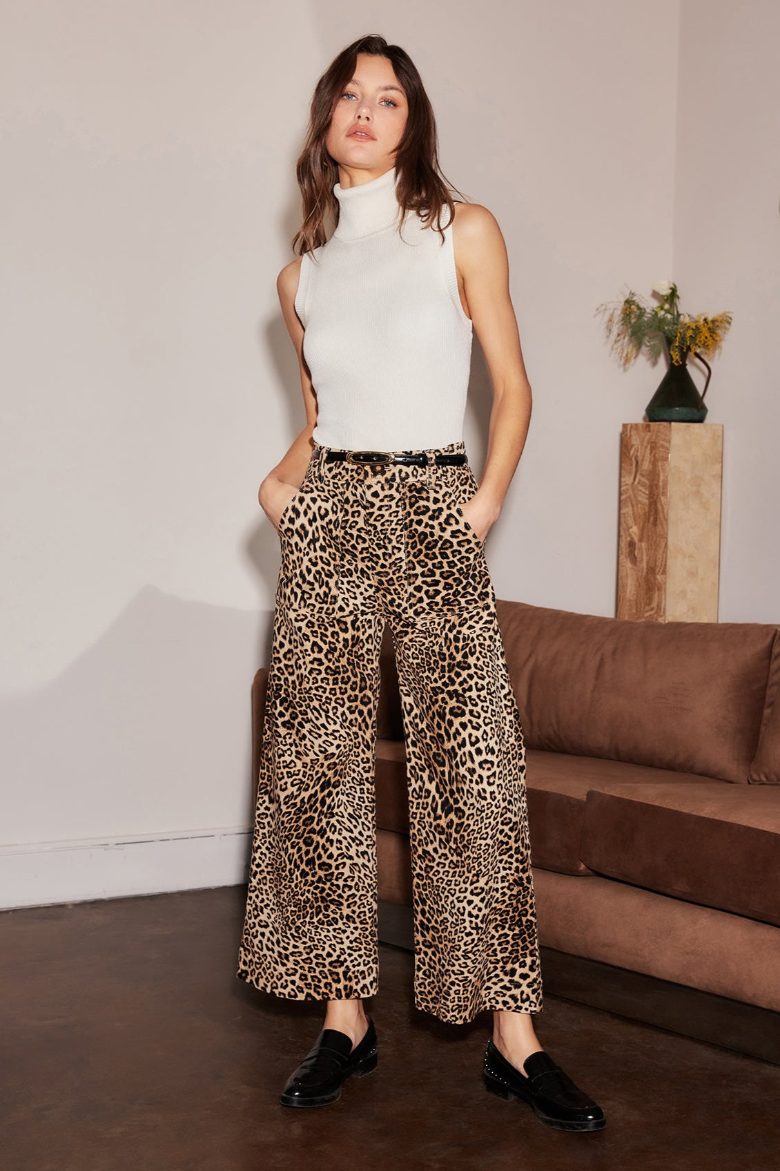 Rylee Cropped Pant- Leopard