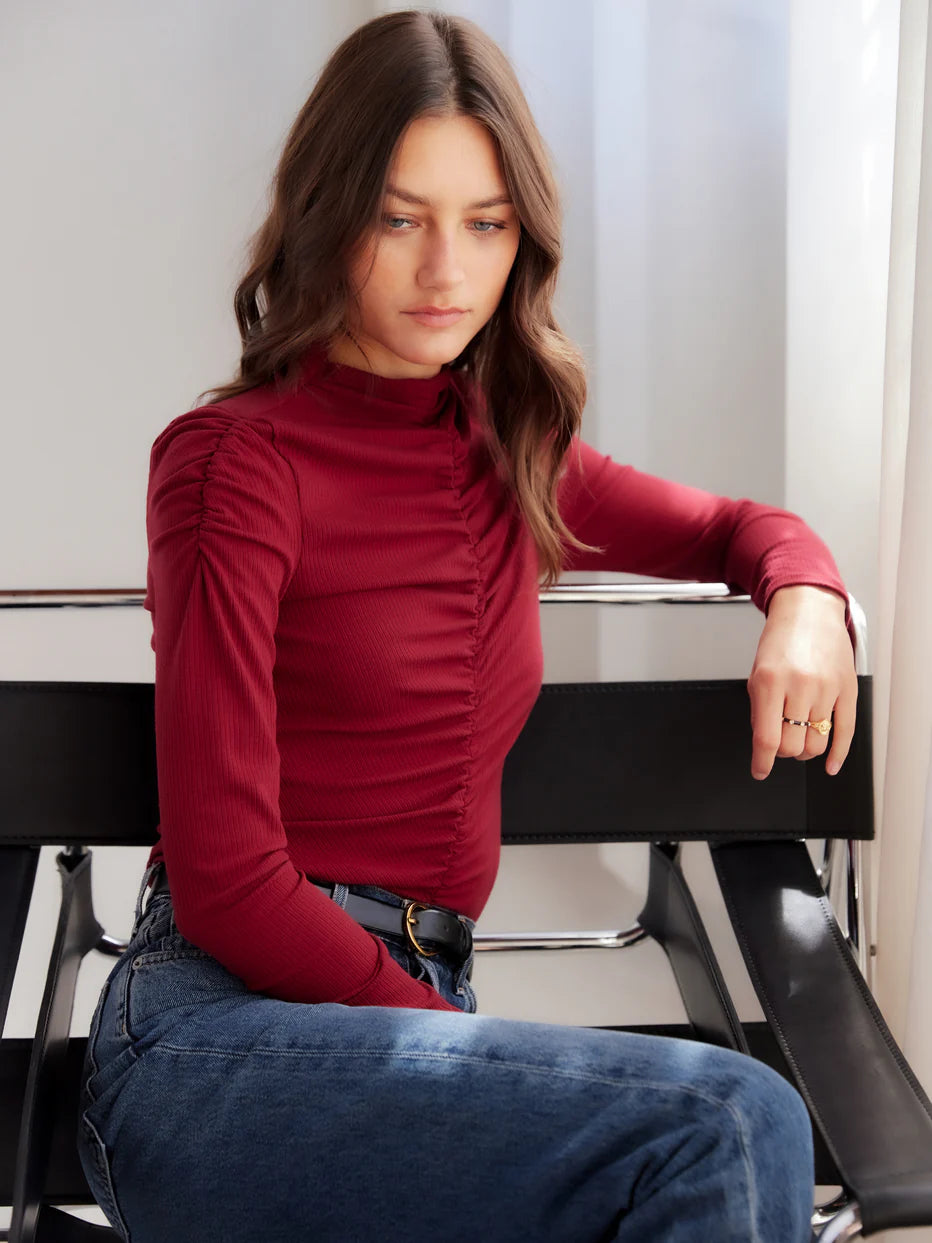 Ruched Selena Top- Brick