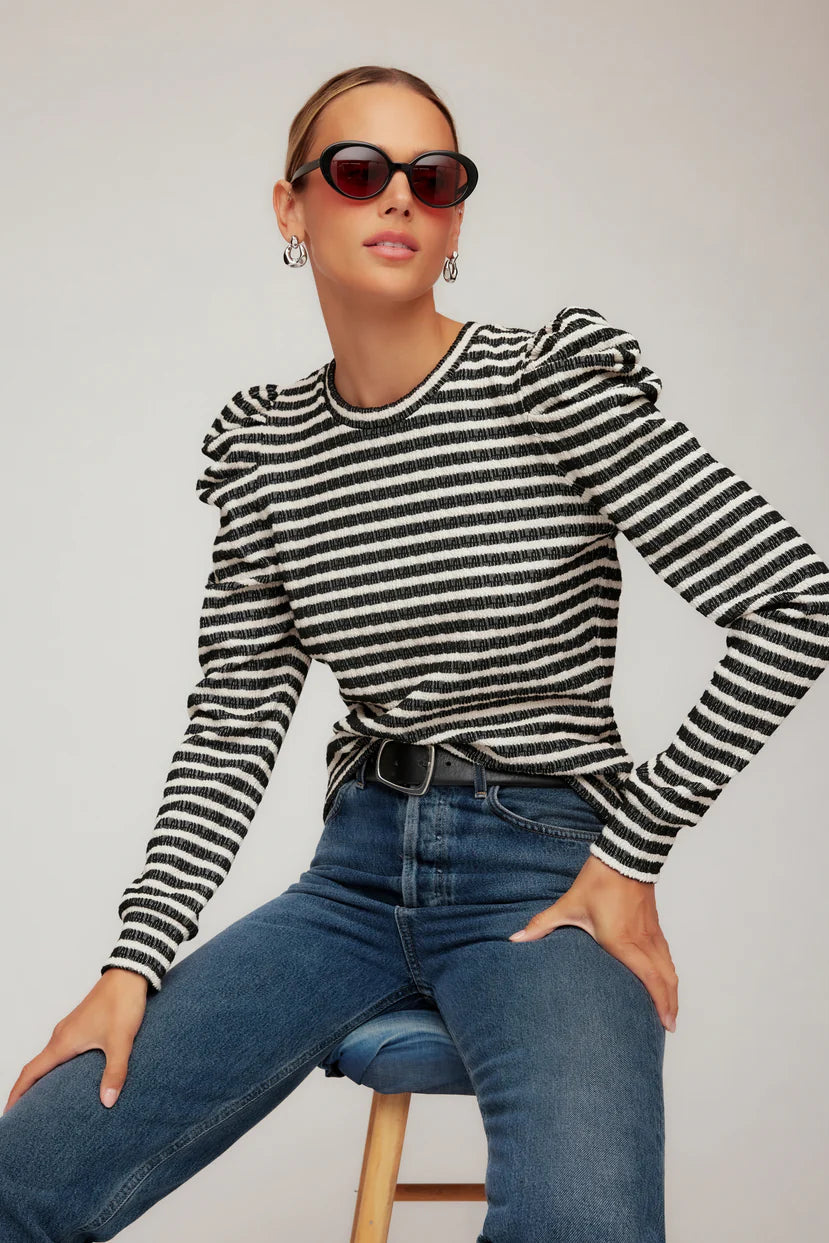 Leila Puff Sleeve Top- Stripe