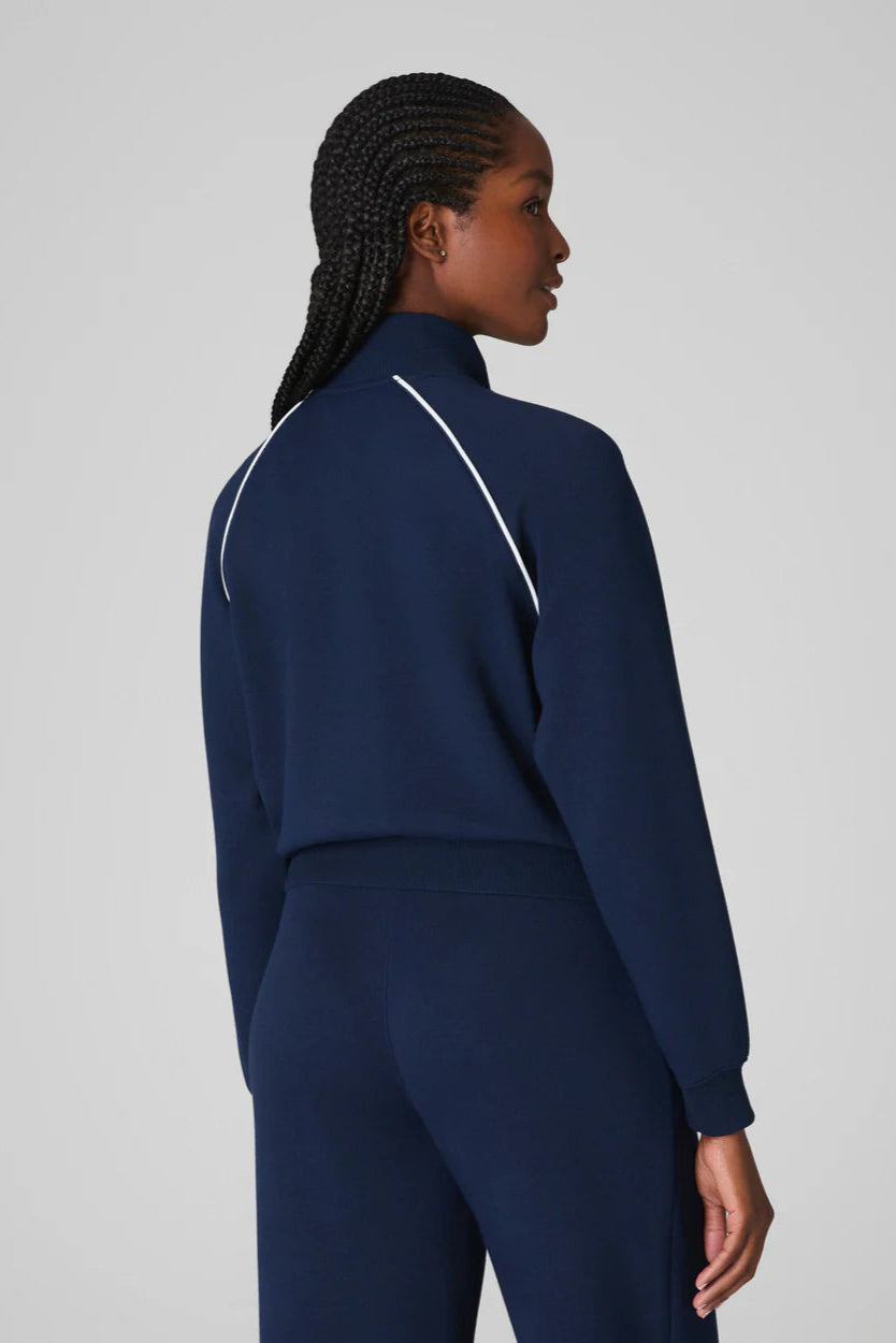 Air Essentials Pique Full Zip Track Jacket- Navy