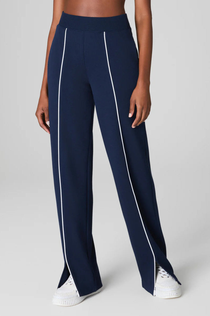 Air Essentials Straight Leg Pique Pant- Navy