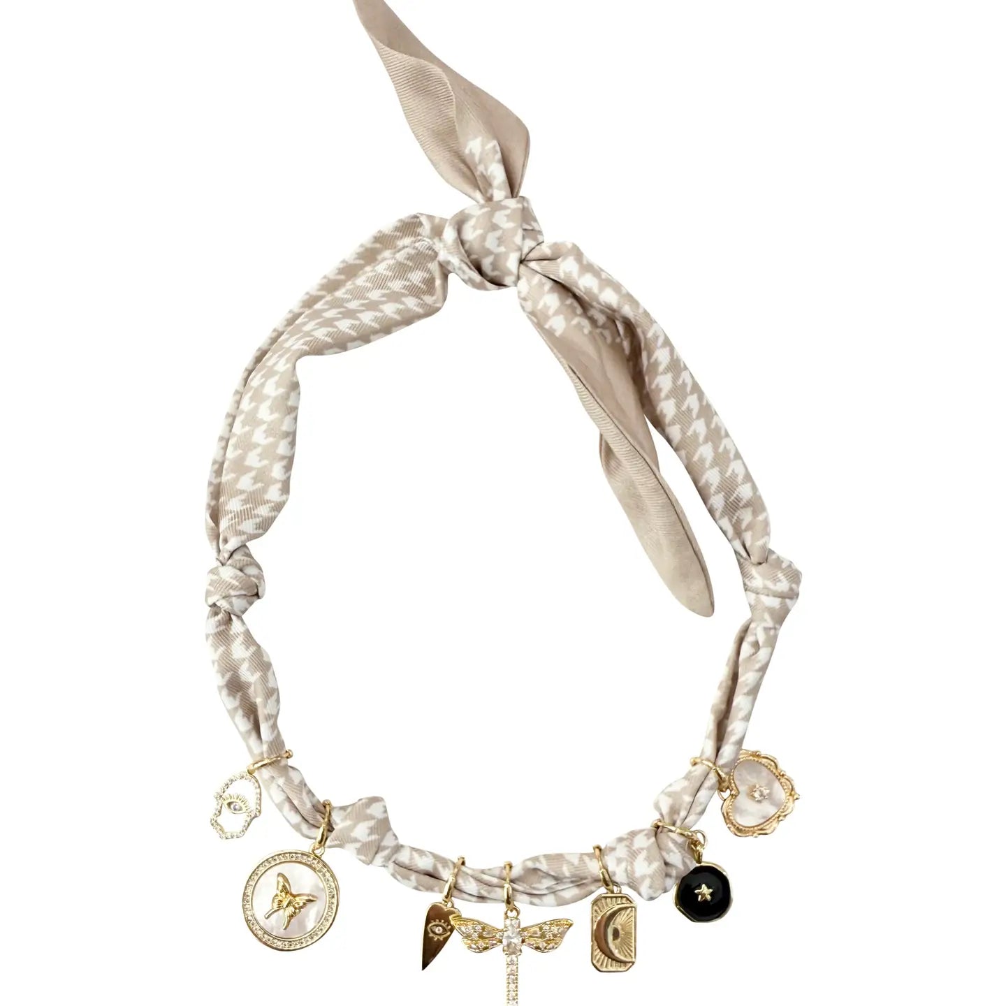 Mallory Multi Charm Scarf Necklace