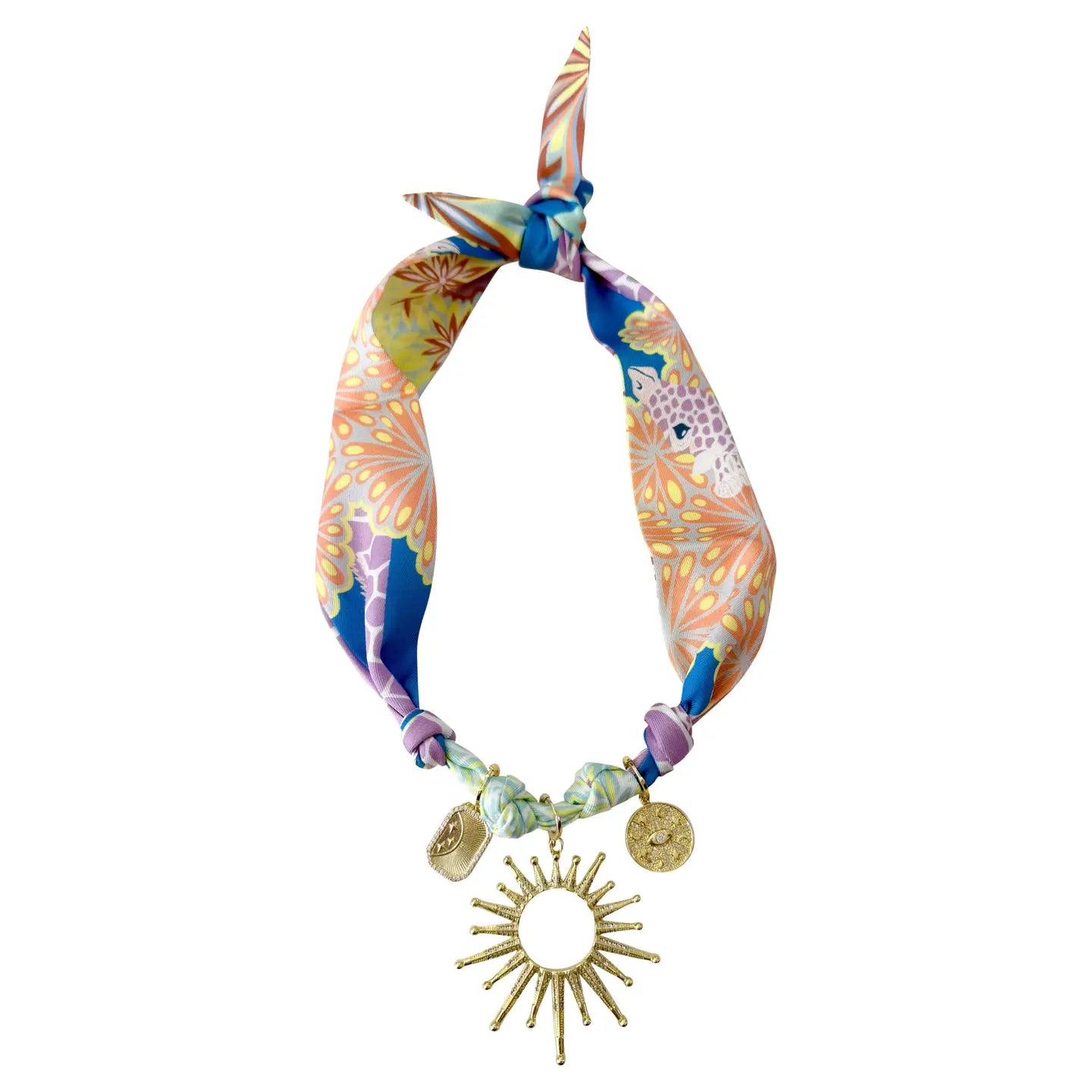 Lauren Multi Charm Scarf Necklace