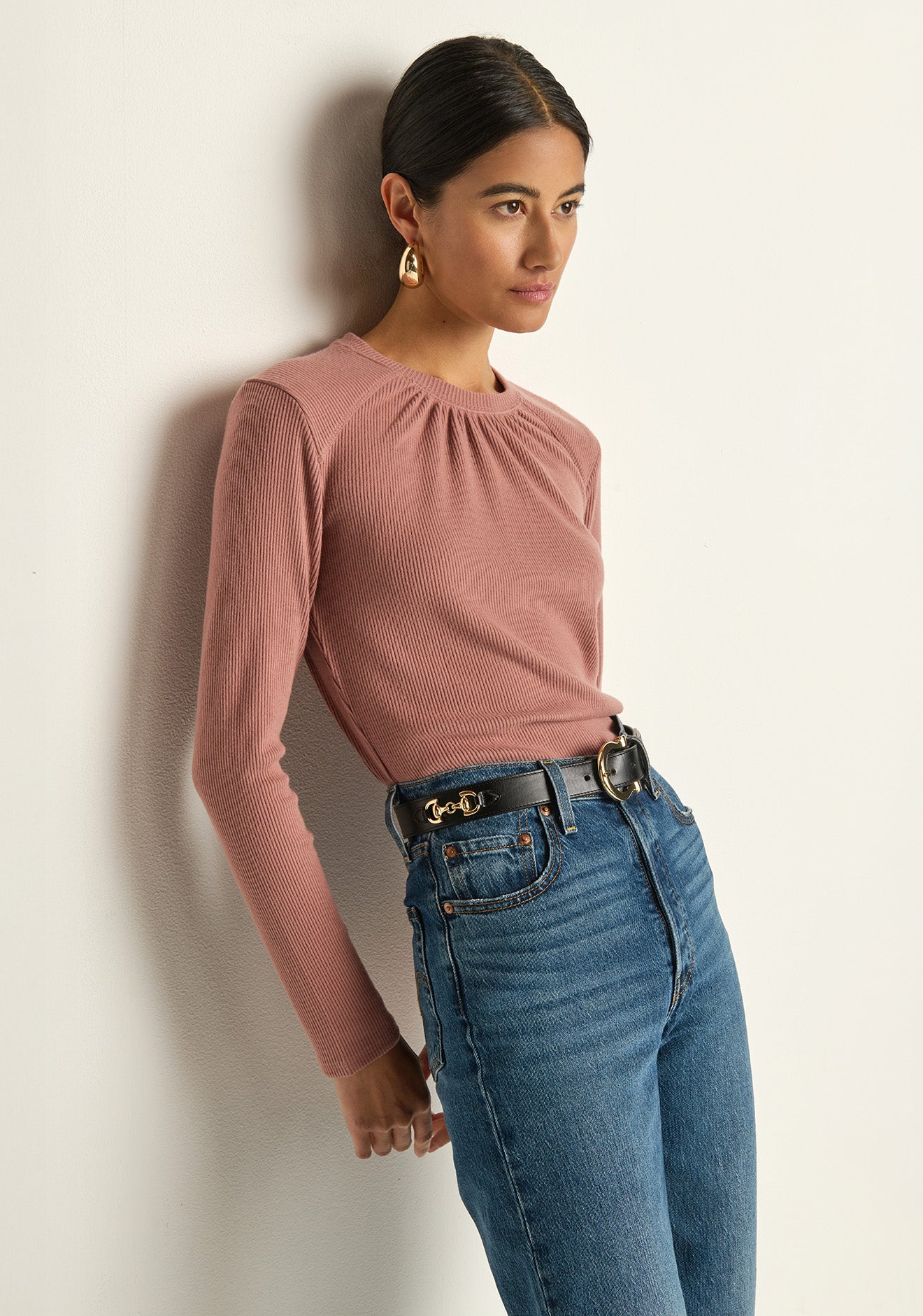 Alejandra Long Sleeve Tee- Burlwood