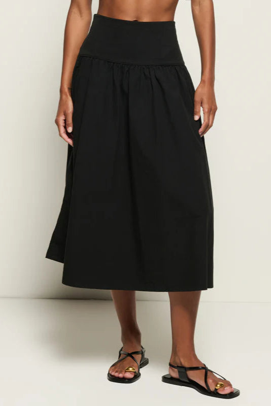 Ava Midi Skirt- Jet Black