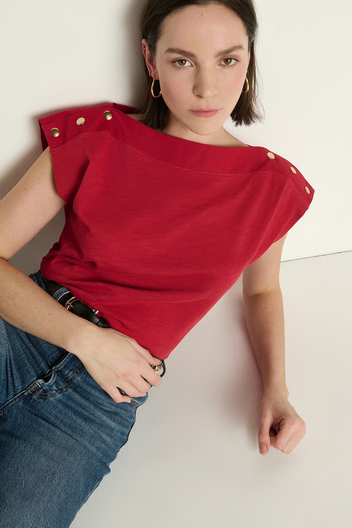 Brooks Boatneck Top- Rio Red