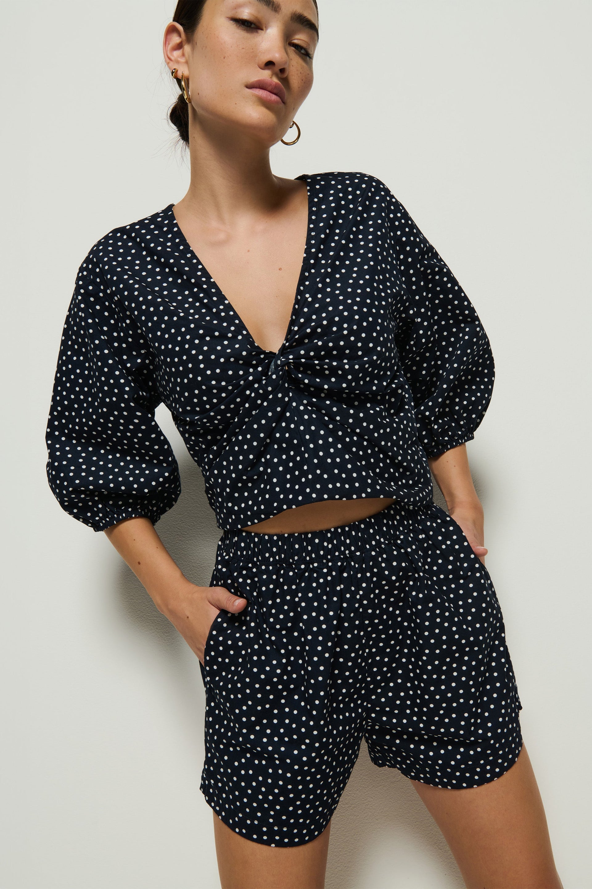 Celeste Top- Cabana Polka Dot
