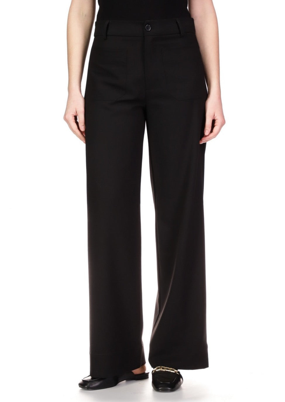 Marine Wide Leg Trouser- Black
