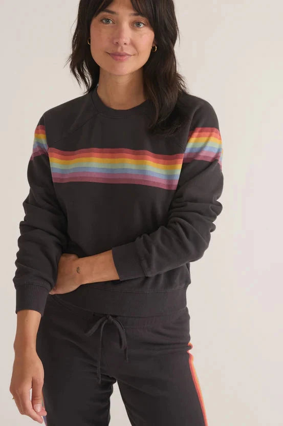 Black sweatshirt with rainbow stripe store