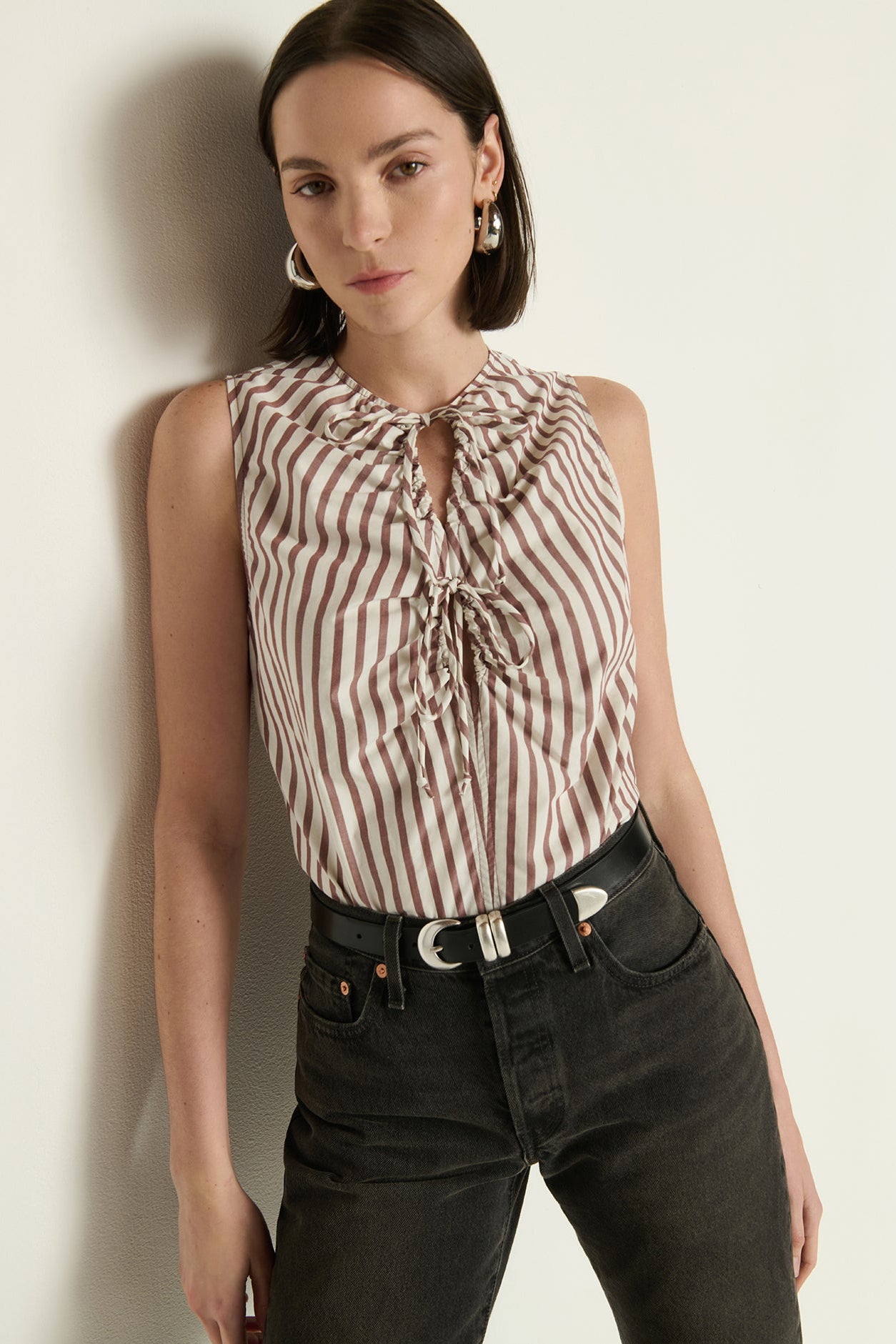 Mimmi Keyhole Top- Sable Stripe