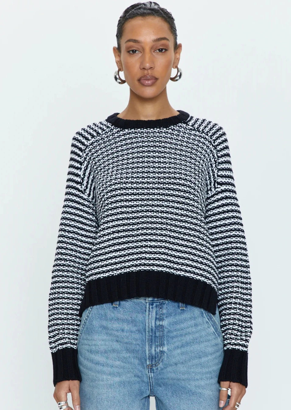 Adina Stripe Knit Sweater- Black/White **Final Sale**