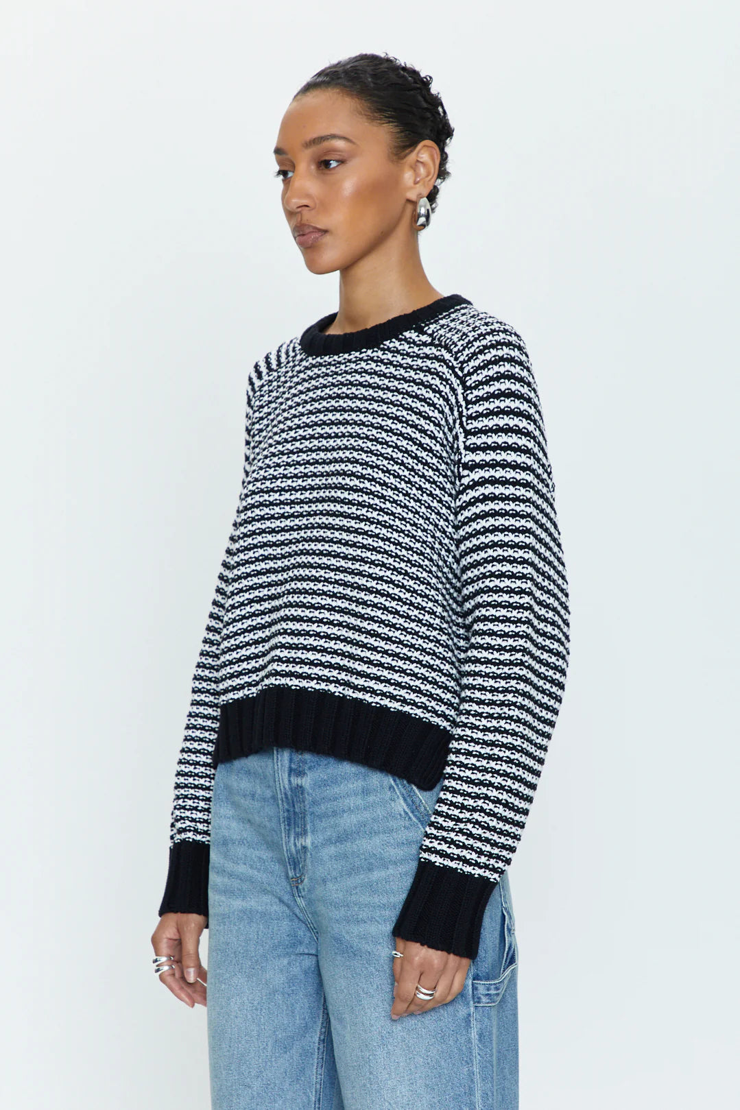 Adina Stripe Knit Sweater- Black/White **Final Sale**