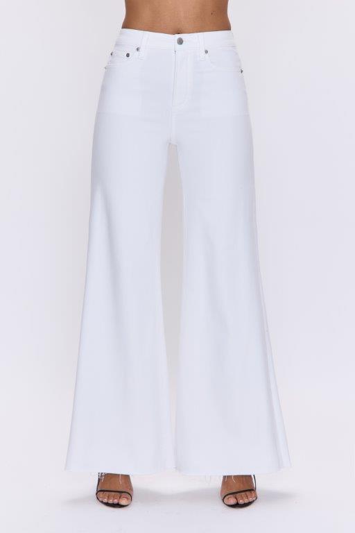 Izzy Mid Rise Wide Leg- Vivid White