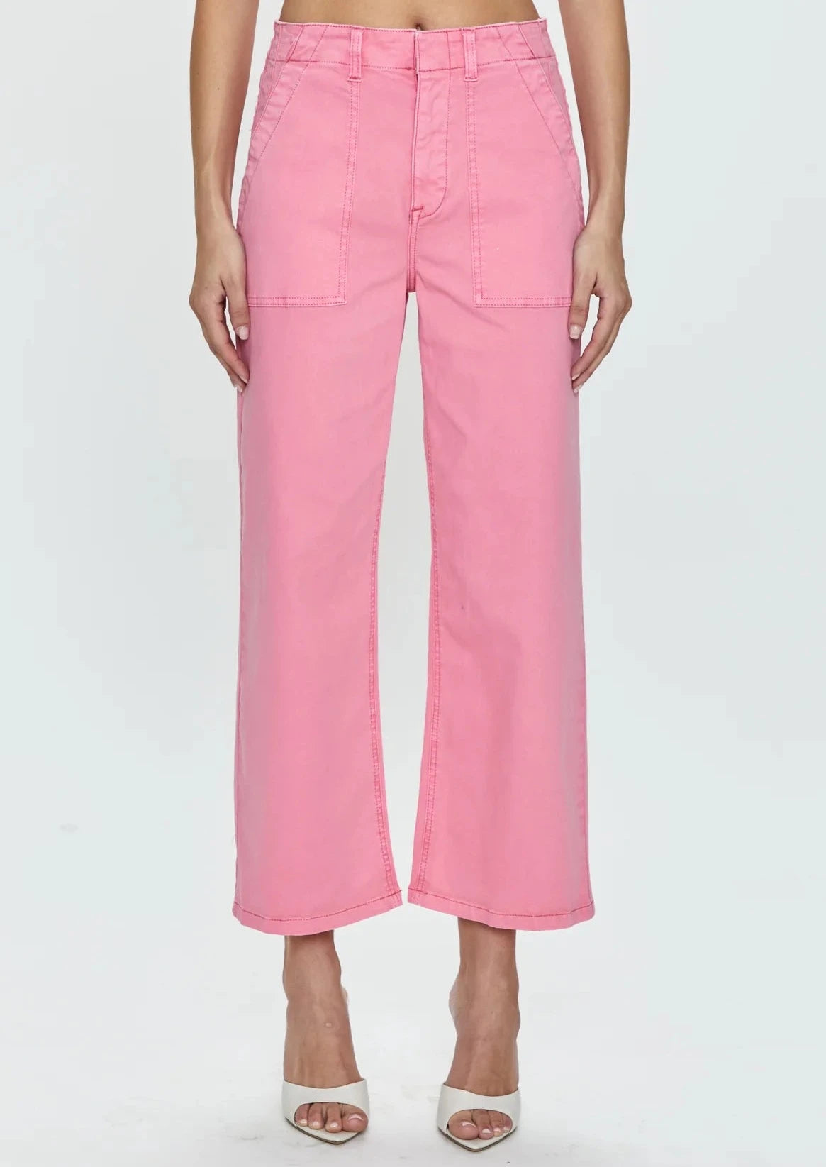 Sophia Twill Pants- Peony Pink