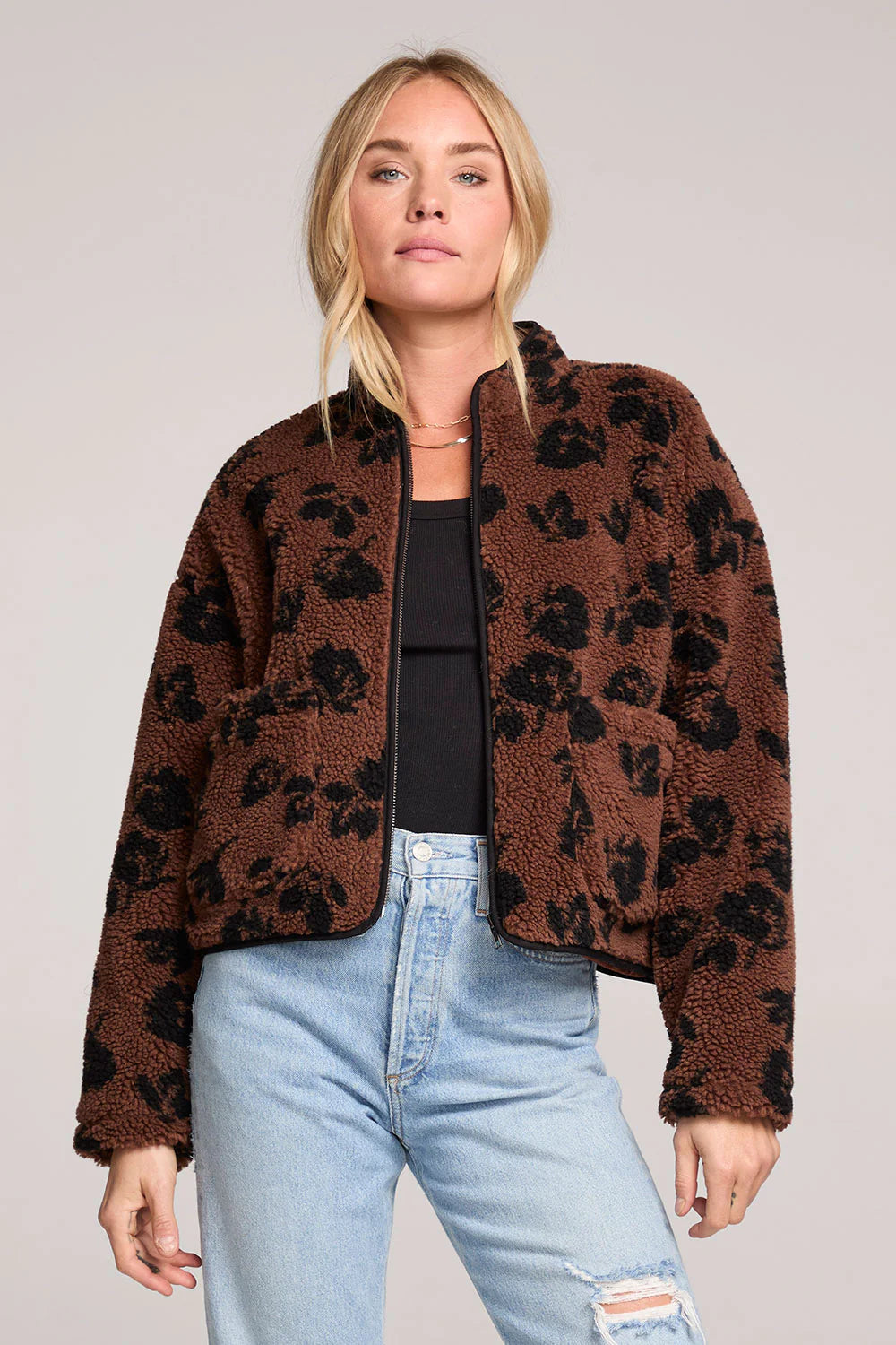 Madisyn Fleece Jacket- Mocha