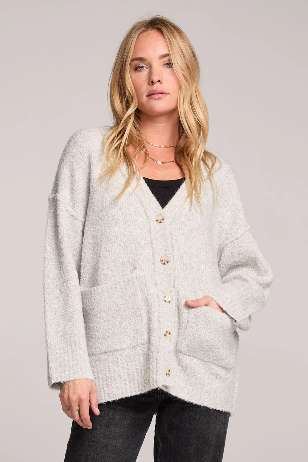 Ennza Cardigan Sweater- Oatmeal