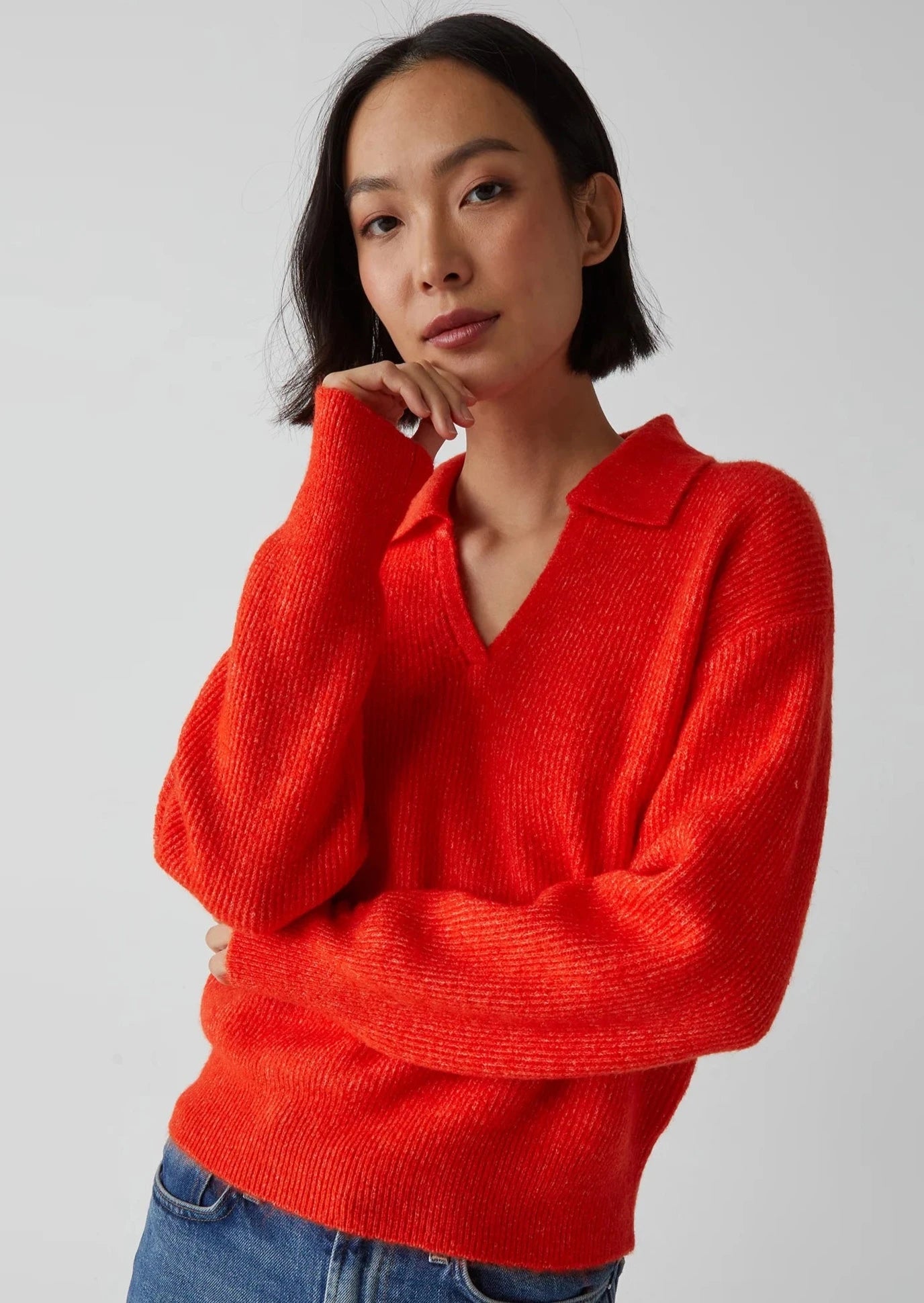 Stevie Collard Pullover- Tangerine