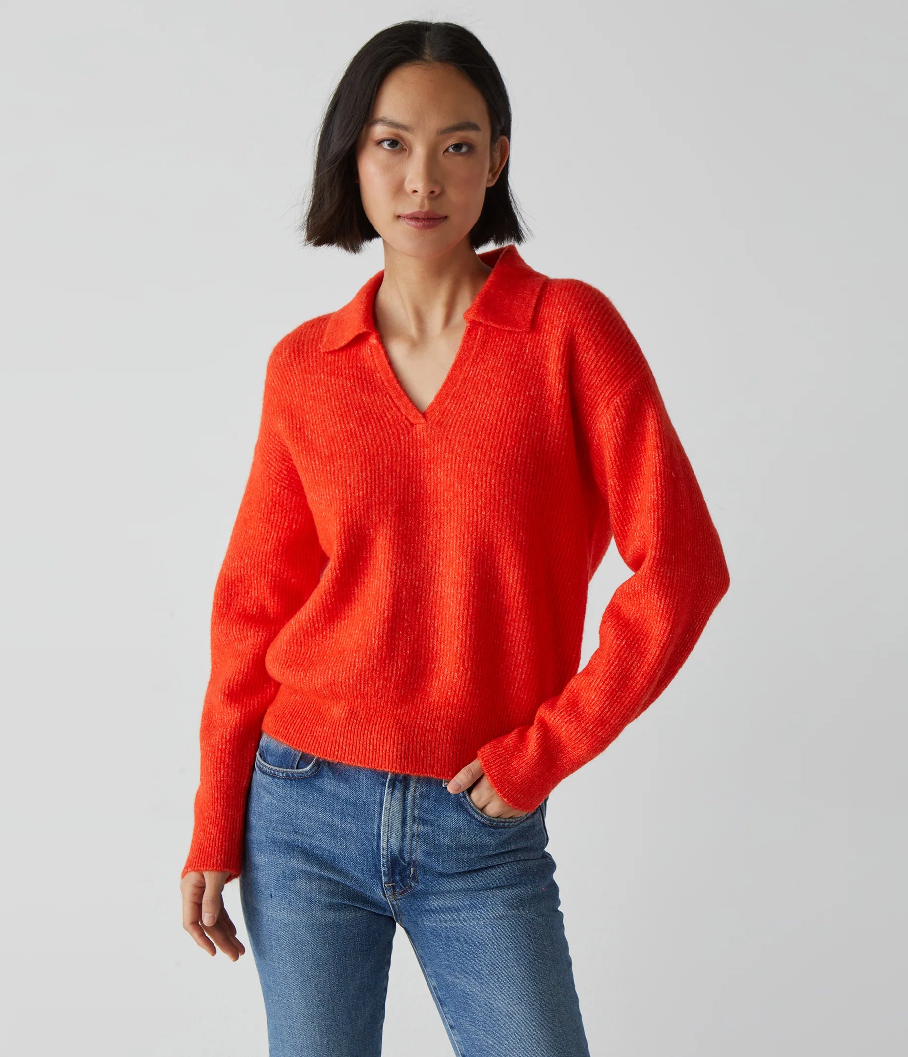 Stevie Collard Pullover- Tangerine