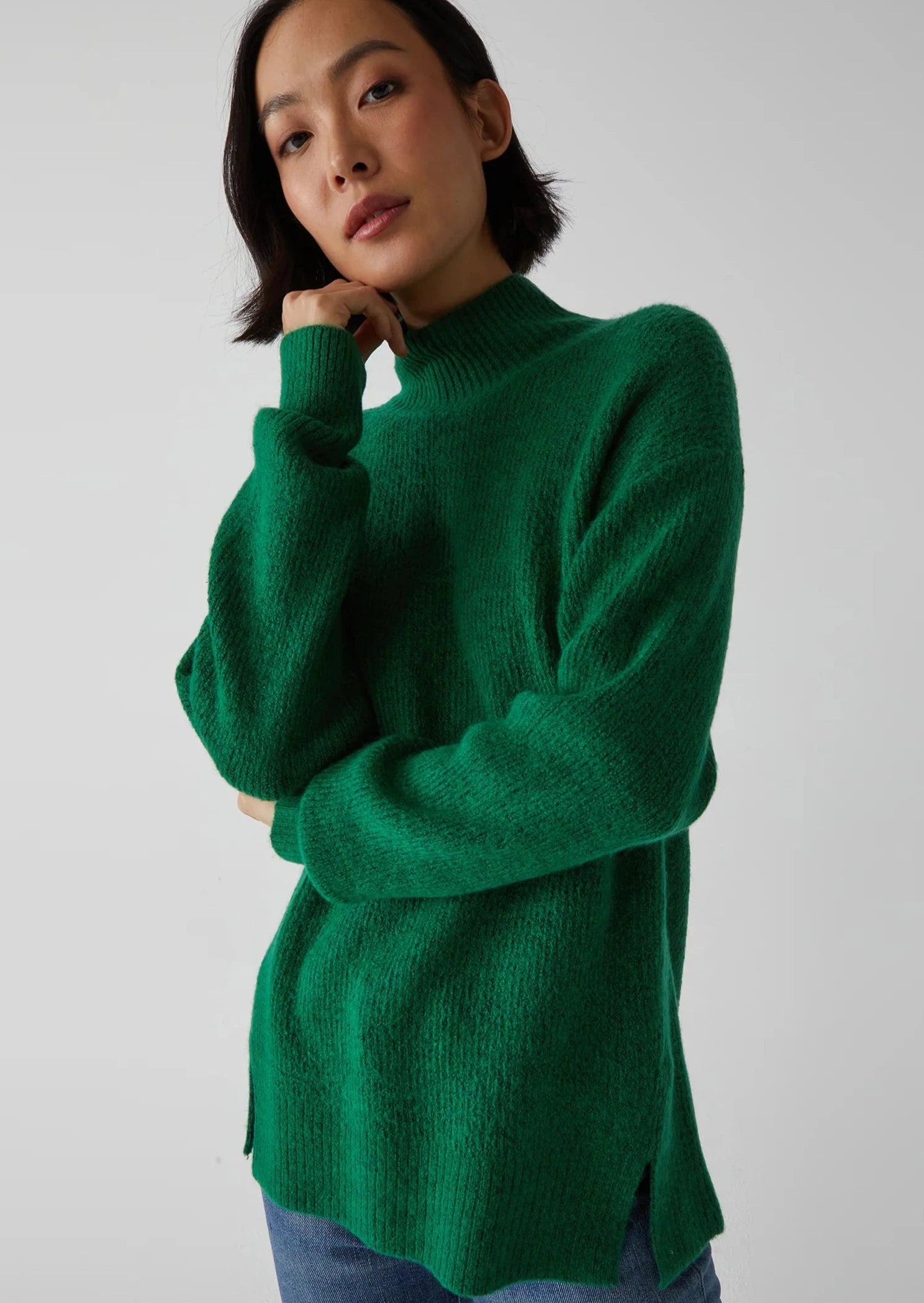 Zion Mock Neck Pullover- Beetle