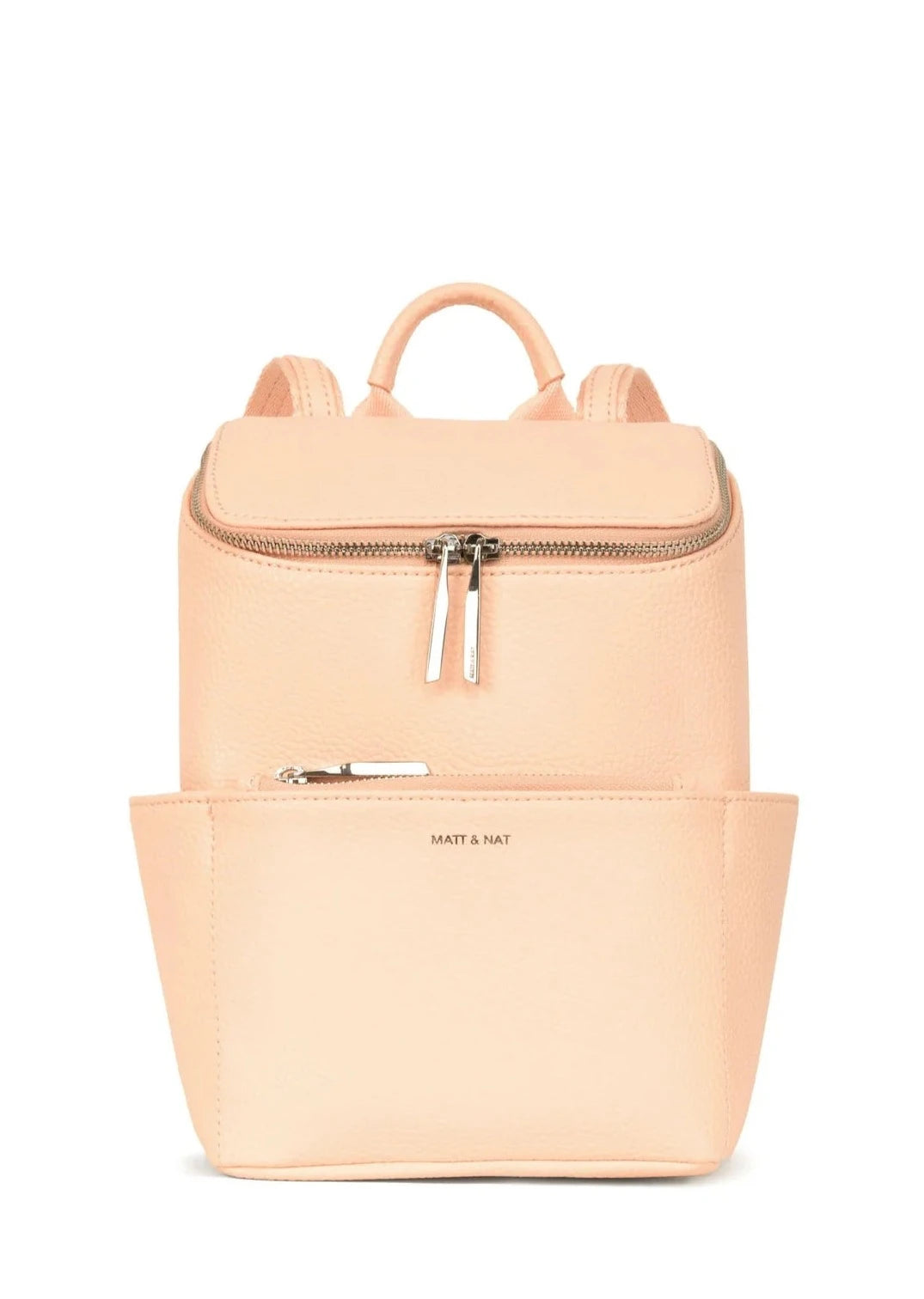 Braves Small Vegan Leather Backpack- Doll Peach