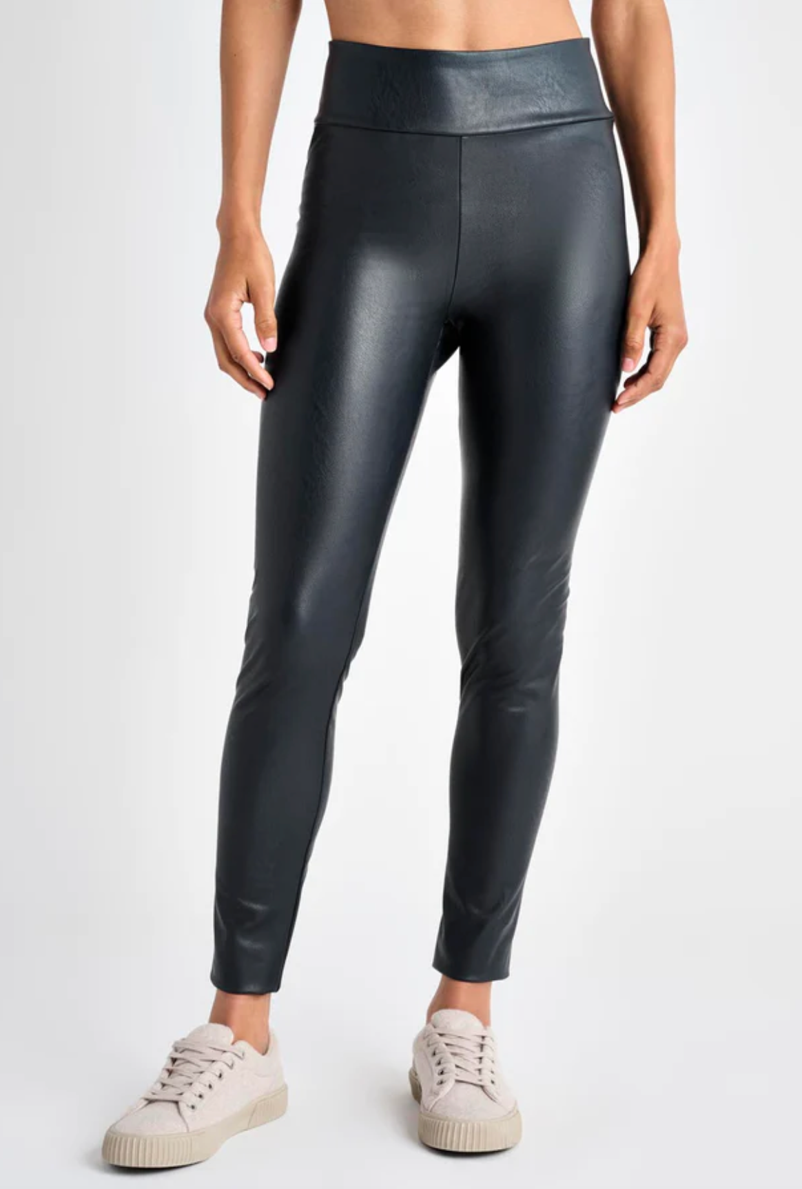 Vegan Leather Legging- Navy