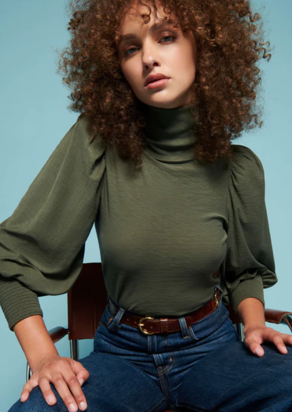 Sawyer Femme Turtleneck- Stoned Moss