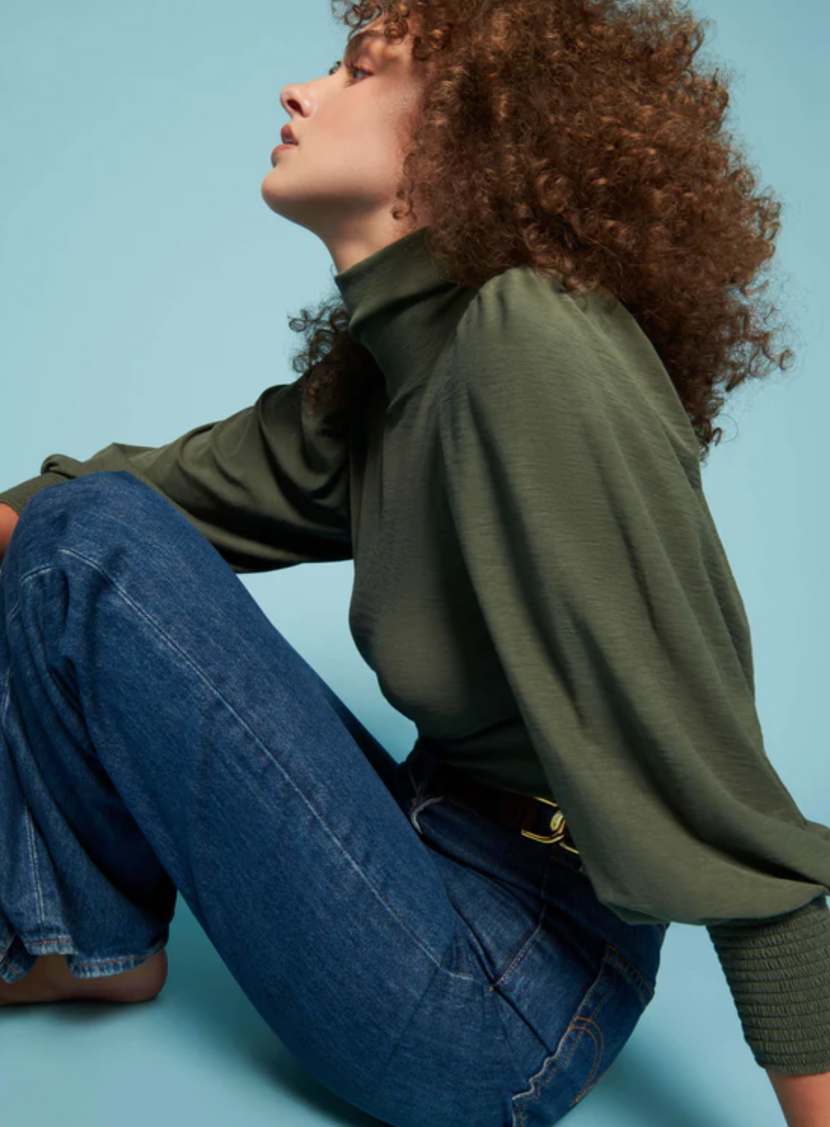 Sawyer Femme Turtleneck- Stoned Moss