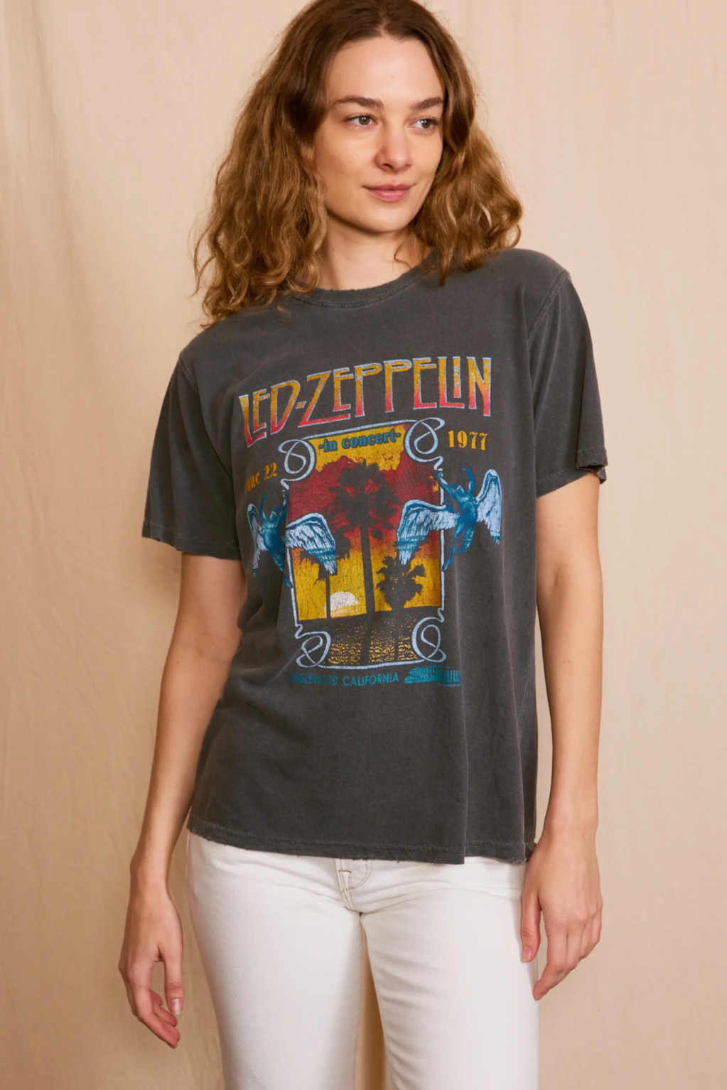 Led Zeppelin Inglewood Sunkissed Gray Tee- Vintage Black