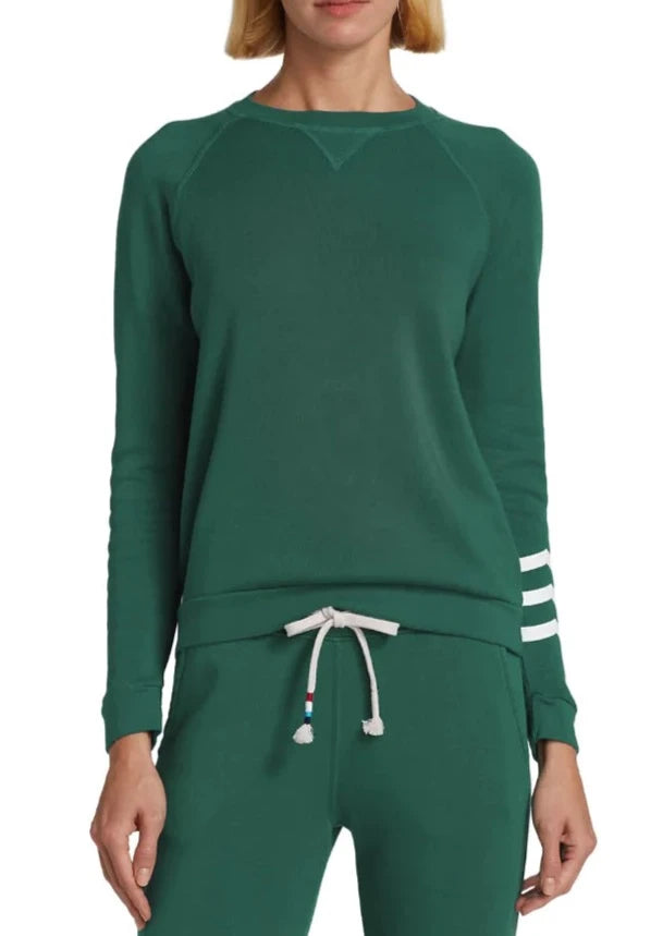 Waves Crewneck Sweatshirt- Forest Green