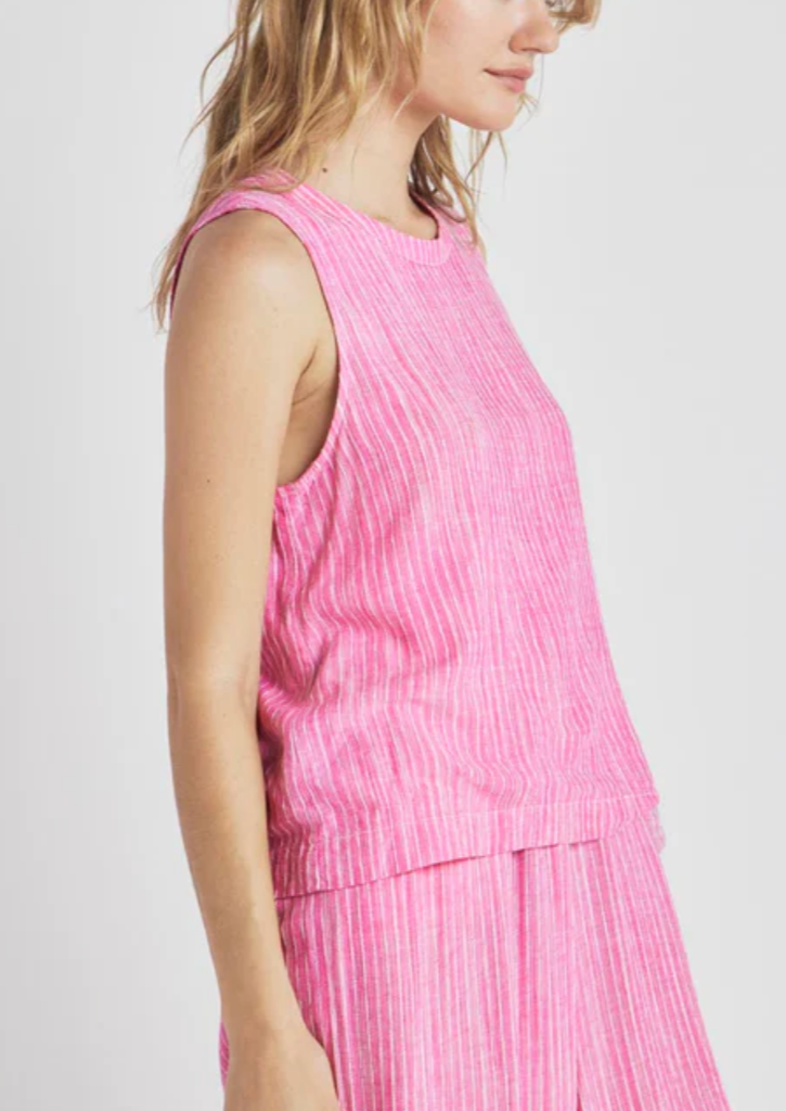 Stella Stripe Tank- Fiore Pink Stripe **Final Sale**