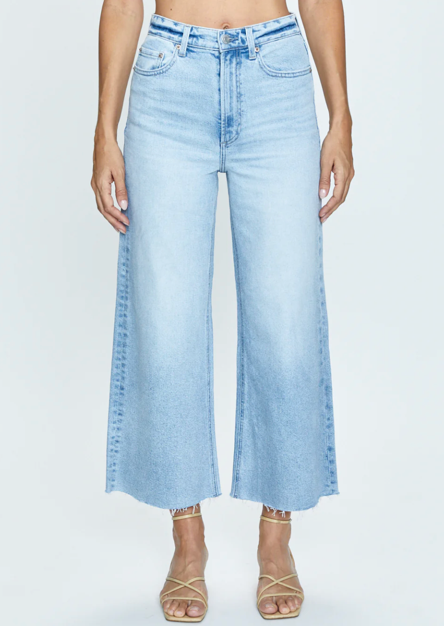 Lana Crop Wide Leg Denim- Blase