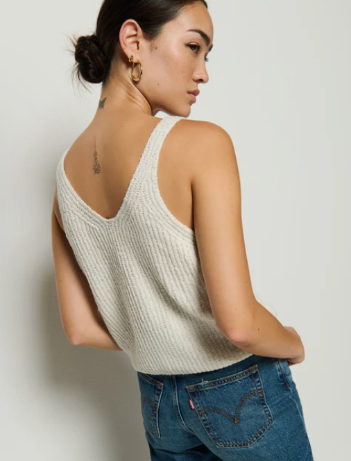 CeCe Sweater Tank- Porcelain