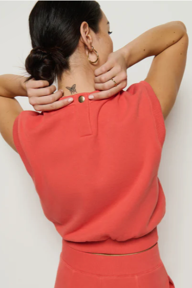 Bilie Sleeveless Sweatshirt- Coral Kiss