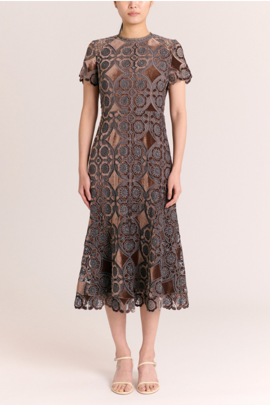 Waverly Velvet Midi Dress- Mocha