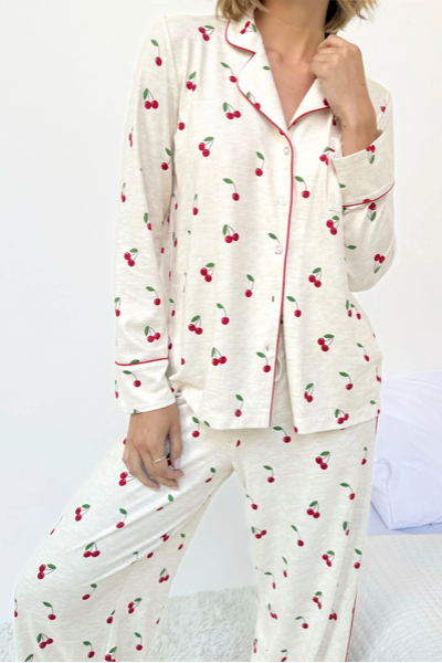Flora Pillow Soft Pajama Set- Cherry Toss