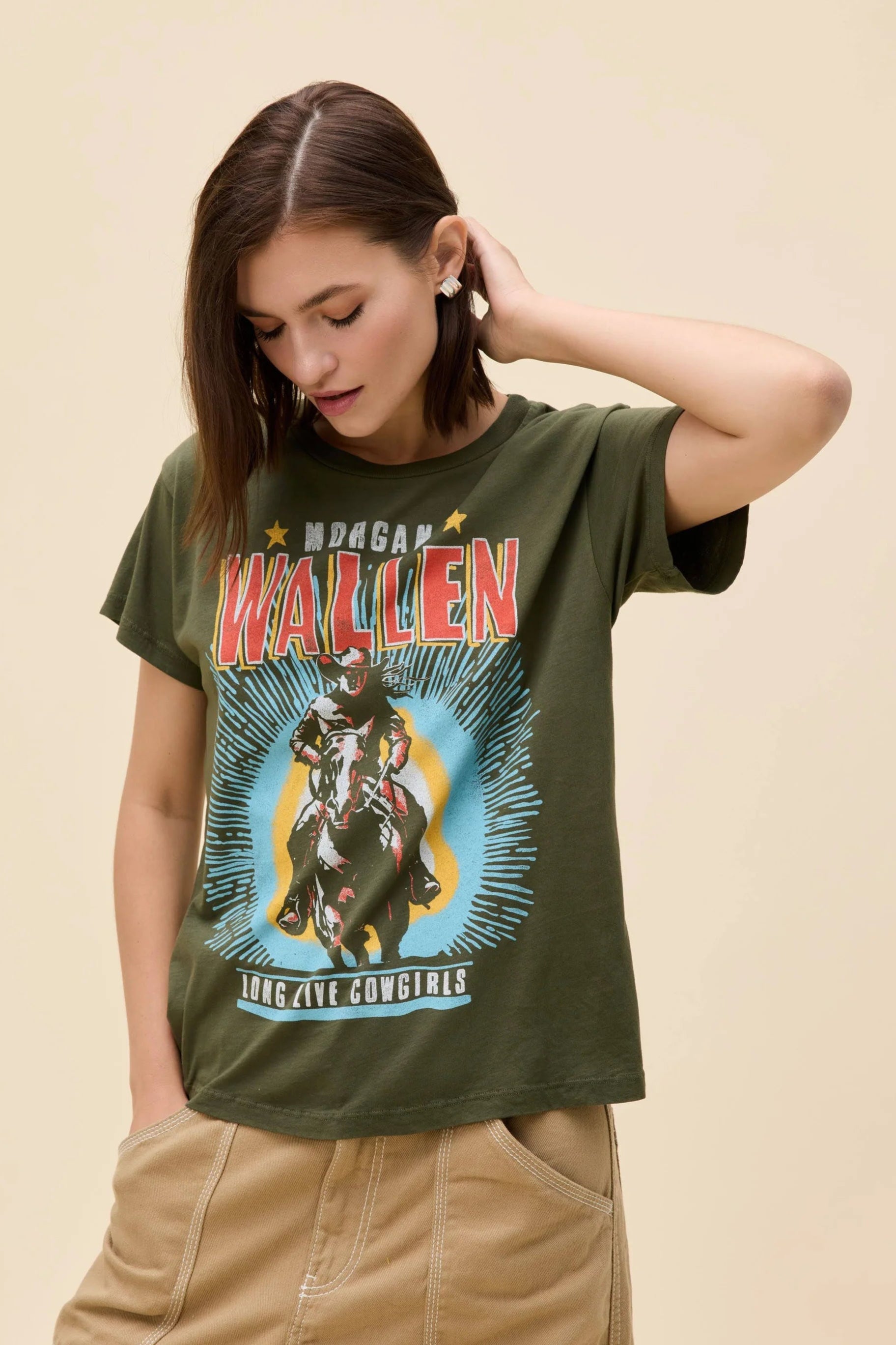 Morgan Wallen Long Live Cowgirls Solo Tee- Military Green
