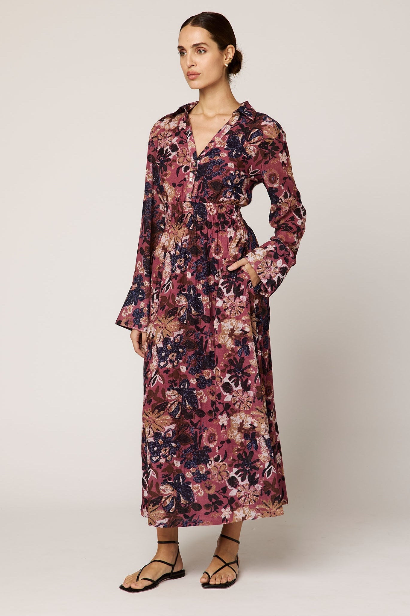 Tharini Midi Dress- Bergamot Print