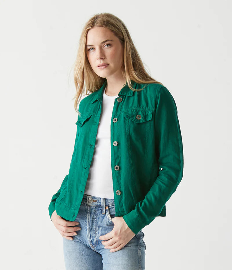 Jean Linen Jacket- Ivy Green