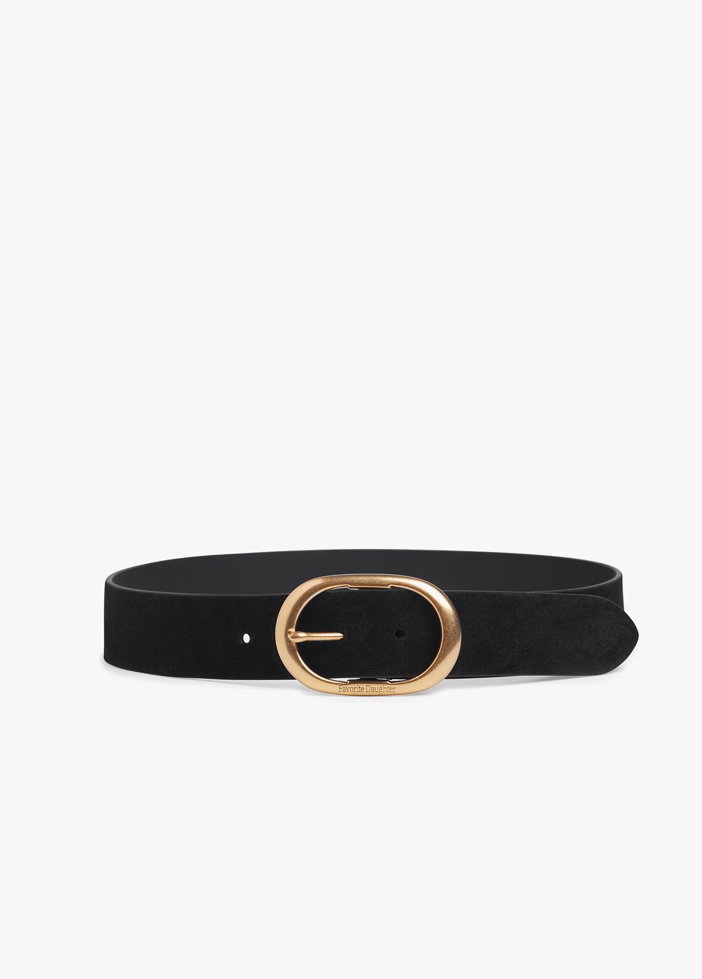 The Suede Jean Belt- Black/Antique Brass