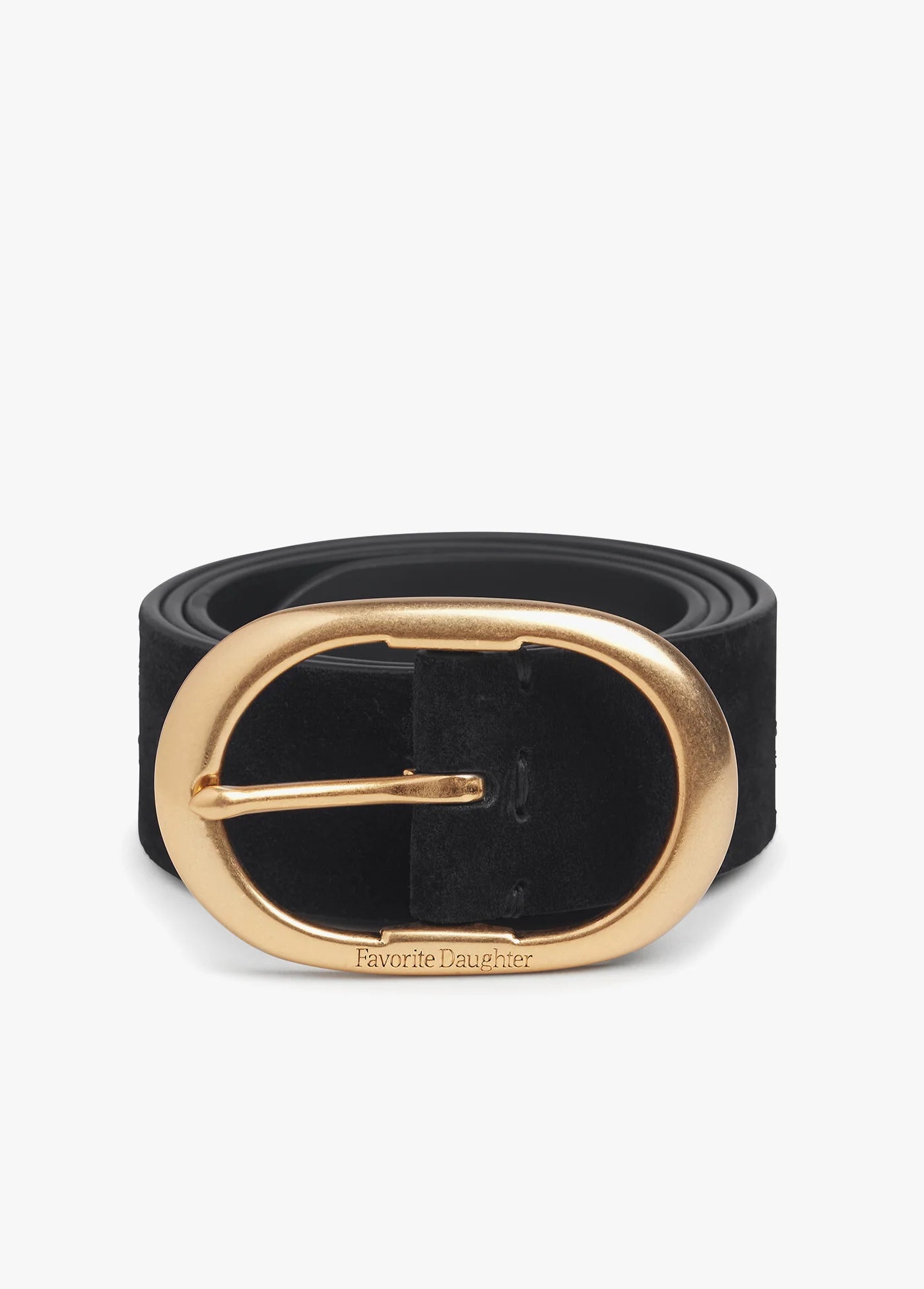 The Suede Jean Belt- Black/Antique Brass