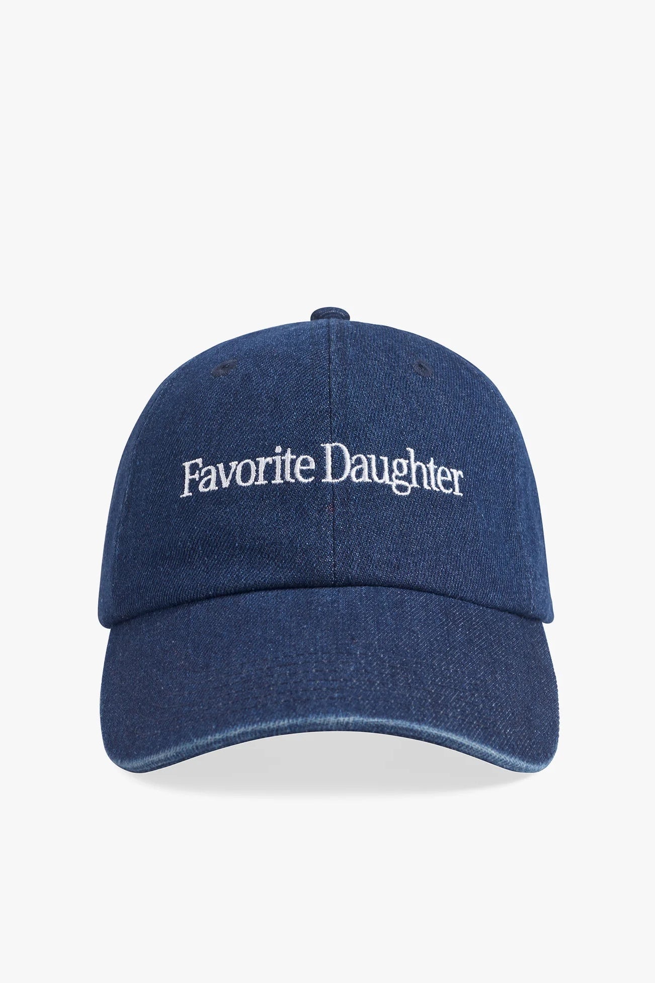 Favorite Daughter Logo Denim Baseball Cap- Dark Wash