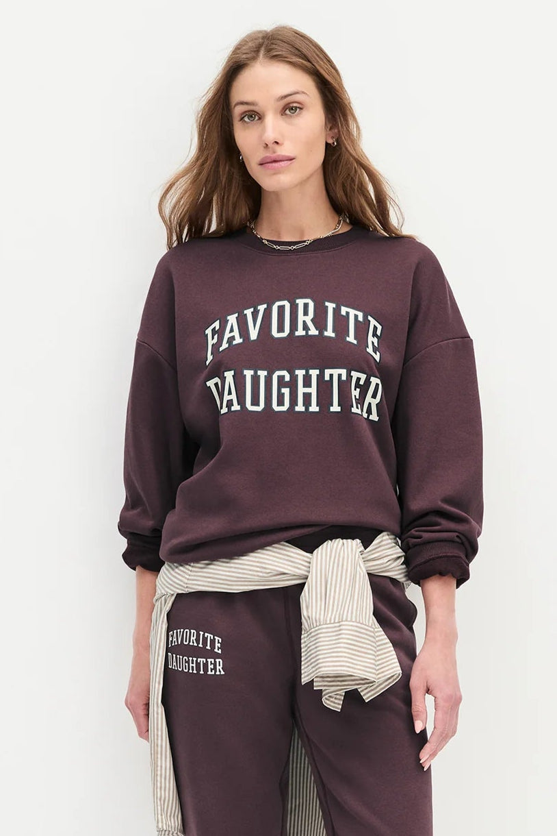 The Collegiate Sweatshirt- Burgundy/Gardenia