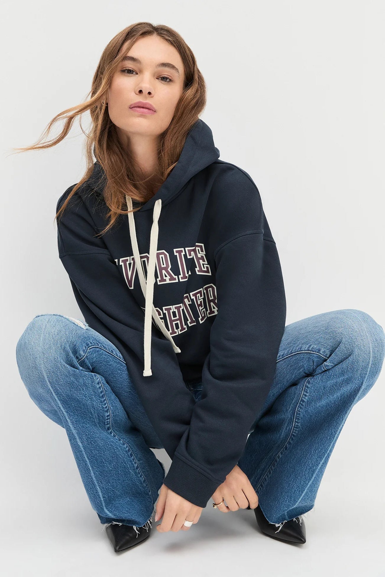 The Collegiate Hoodie- Navy/Burgundy