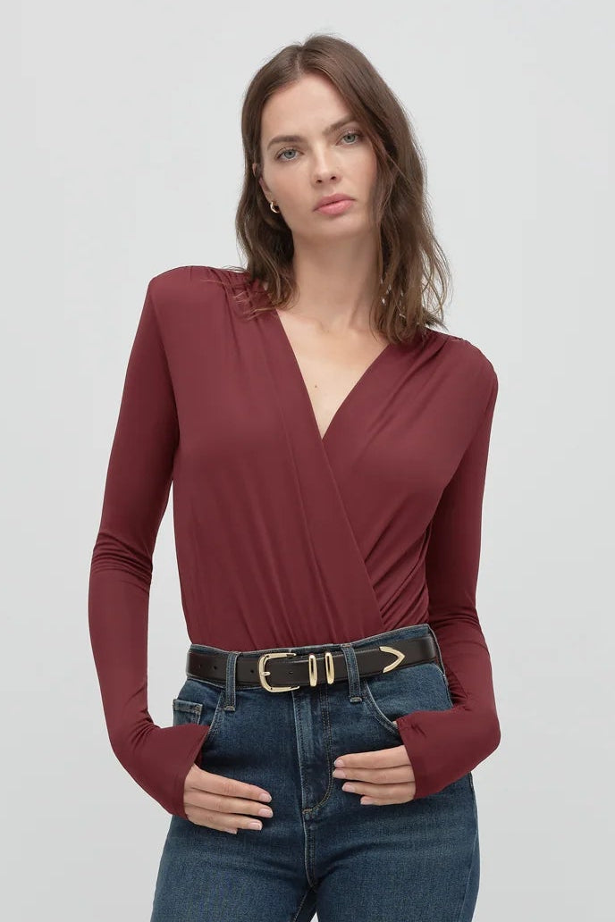 The Slinky Date Blouse- Vino