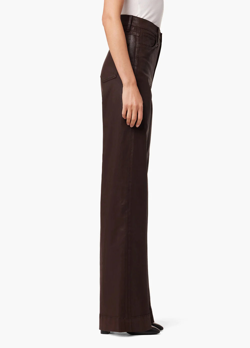 The Mia Coated Wide Leg- Dark Coco Bean**FINAL SALE**