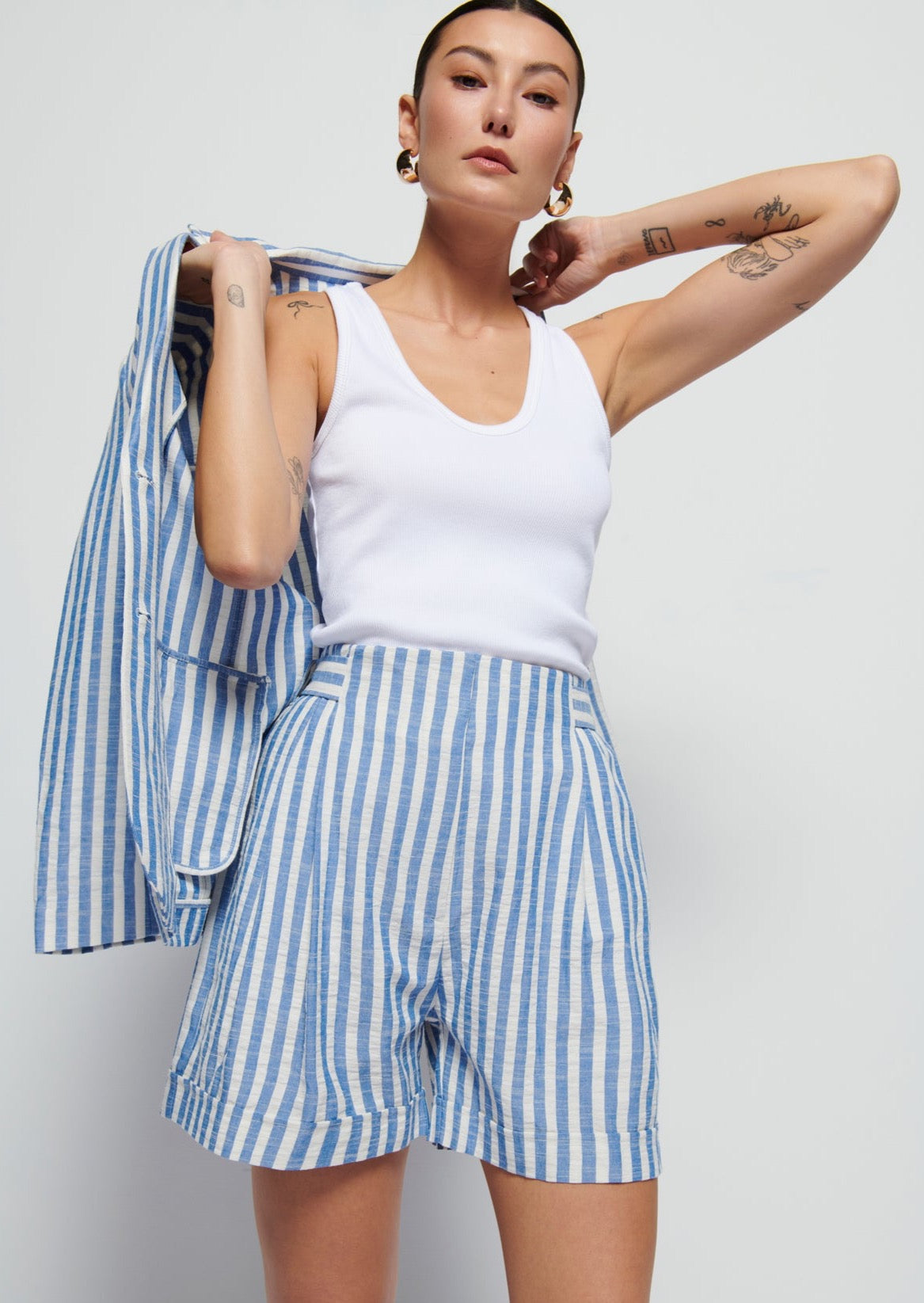 Maja Stripe Short- Parisian Blue Stripe **Final Sale**