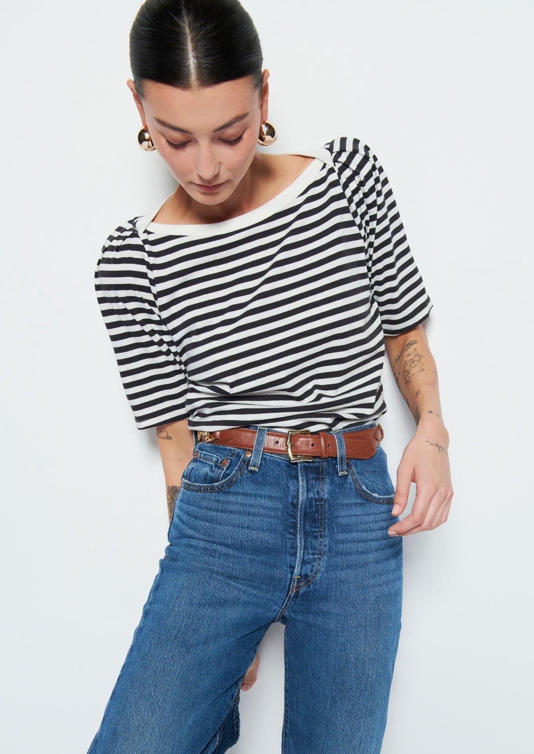Deana Stripe Envelope T-Shirt- City Stripe **Final Sale**