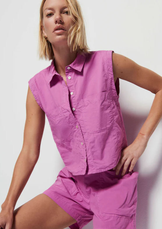 Rylee Patch Pocket Shirt- Rosebud **Final Sale**